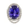 Image 3 : 18KT White Gold GIA Certified 20.09 ctw Tanzanite and Diamond Ring