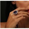 Image 5 : 18KT White Gold GIA Certified 20.09 ctw Tanzanite and Diamond Ring