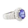 Image 2 : 14KT White Gold 3.94 ctw Tanzanite and Diamond Ring