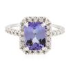 Image 3 : 14KT White Gold 2.08 ctw Tanzanite and Diamond Ring