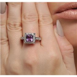 14KT White Gold 1.85 ctw Sapphire and Diamond Ring