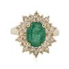 Image 3 : 14KT Yellow Gold 1.84 ctw Emerald and Diamond Ring