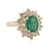 Image 4 : 14KT Yellow Gold 1.84 ctw Emerald and Diamond Ring