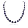 Image 2 : 14KT White Gold 62.95 ctw Tanzanite and Diamond Necklace