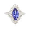 Image 3 : Platinum 1.86 ctw Tanzanite and Diamond Ring
