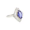 Image 4 : Platinum 1.86 ctw Tanzanite and Diamond Ring
