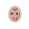 Image 3 : 14KT Rose Gold 13.41 ctw Morganite and Diamond Ring