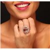 Image 5 : 14KT Rose Gold 13.41 ctw Morganite and Diamond Ring