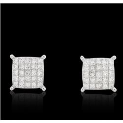 14KT White Gold 1.70 ctw Diamond Earrings