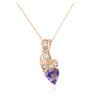 Image 4 : 14KT Rose Gold 1.05 ctw Tanzanite and Diamond Pendant With Chain
