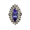 Image 3 : 14KT White Gold 5.90 ctw Tanzanite and Diamond Ring