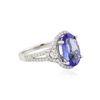 Image 2 : 18KT White Gold 3.59 ctw Tanzanite and Diamond Ring