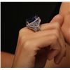Image 5 : 18KT White Gold GIA Certified 25.57 ctw Tanzanite and Diamond Ring