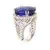 Image 6 : 18KT White Gold GIA Certified 25.57 ctw Tanzanite and Diamond Ring