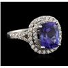 Image 2 : 14KT White Gold 3.10 ctw Tanzanite and Diamond Ring