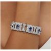 Image 6 : 14KT White Gold 11.28 ctw Tanzanite and Diamond Bracelet