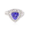 Image 3 : 14KT Two-Tone Gold 2.25 ctw Tanzanite and Diamond Ring