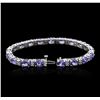 Image 7 : 14KT White Gold 15.39 ctw Tanzanite and Diamond Bracelet