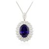 Image 2 : 18KT White Gold GIA Certified 22.25 ctw Tanzanite and Diamond Pendant With Chain