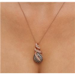 14KT Rose Gold 0.50 ctw Diamond Pendant With Chain