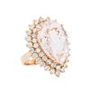 Image 4 : 14KT Rose Gold 20.70 ctw Morganite and Diamond Ring