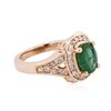 Image 2 : 14KT Rose Gold 1.76 ctw Emerald and Diamond Ring