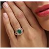 Image 4 : 14KT Rose Gold 1.76 ctw Emerald and Diamond Ring