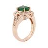 Image 7 : 14KT Rose Gold 1.76 ctw Emerald and Diamond Ring