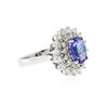 Image 4 : 14KT White Gold 2.01 ctw Tanzanite and Diamond Ring