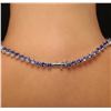Image 5 : 14KT White Gold 31.90 ctw Tanzanite and Diamond Necklace