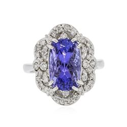 14KT White Gold 4.89 ctw Tanzanite and Diamond Ring