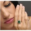 Image 1 : 14KT Yellow Gold 3.52 ctw Emerald and Diamond Ring