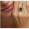 Image 2 : 14KT Yellow Gold 3.52 ctw Emerald and Diamond Ring