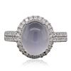 Image 1 : 14KT White Gold 4.65 ctw Moonstone and Diamond Ring
