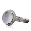 Image 2 : 14KT White Gold 4.65 ctw Moonstone and Diamond Ring