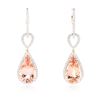 Image 3 : 14KT Rose Gold 26.14 ctw Morganite and Diamond Earrings