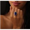 Image 1 : 14KT White Gold GIA Certified 19.08 ctw Tanzanite and Diamond Ring