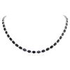 Image 3 : 14KT White Gold 37.72 ctw Sapphire and Diamond Necklace