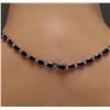 Image 6 : 14KT White Gold 37.72 ctw Sapphire and Diamond Necklace