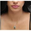 Image 2 : 14KT White Gold 1.88 ctw Emerald and Diamond Pendant With Chain