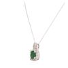 Image 7 : 14KT White Gold 1.88 ctw Emerald and Diamond Pendant With Chain