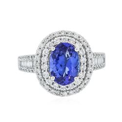 14KT Two-Tone Gold 1.59 ctw Tanzanite and Diamond Ring