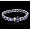 Image 4 : 14KT White Gold 19.14 ctw Tanzanite and Diamond Bracelet