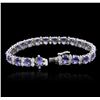 Image 7 : 14KT White Gold 19.14 ctw Tanzanite and Diamond Bracelet