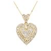 Image 4 : 14KT Yellow Gold 0.85 ctw Diamond Heart Pendant With Chain