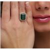 Image 2 : 14KT Yellow Gold 7.38 ctw Emerald and Diamond Ring