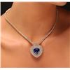 Image 2 : 14KT Yellow Gold 13.62 ctw Tanzanite and Diamond Necklace