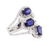 Image 2 : 14KT White Gold 2.64 ctw Sapphire and Diamond Ring