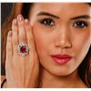 Image 2 : 14KT White Gold 7.29 ctw Ruby and Diamond Ring