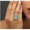 Image 2 : 14KT White Gold GIA Certified 6.28 ctw Emerald and Diamond Ring